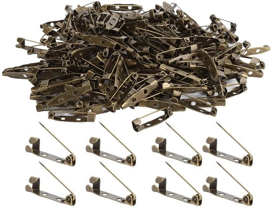 Piastrine metalliche per broche o spillo - 200 pezzi - alta qualità - materiale leggero - per decorazione e DIY
