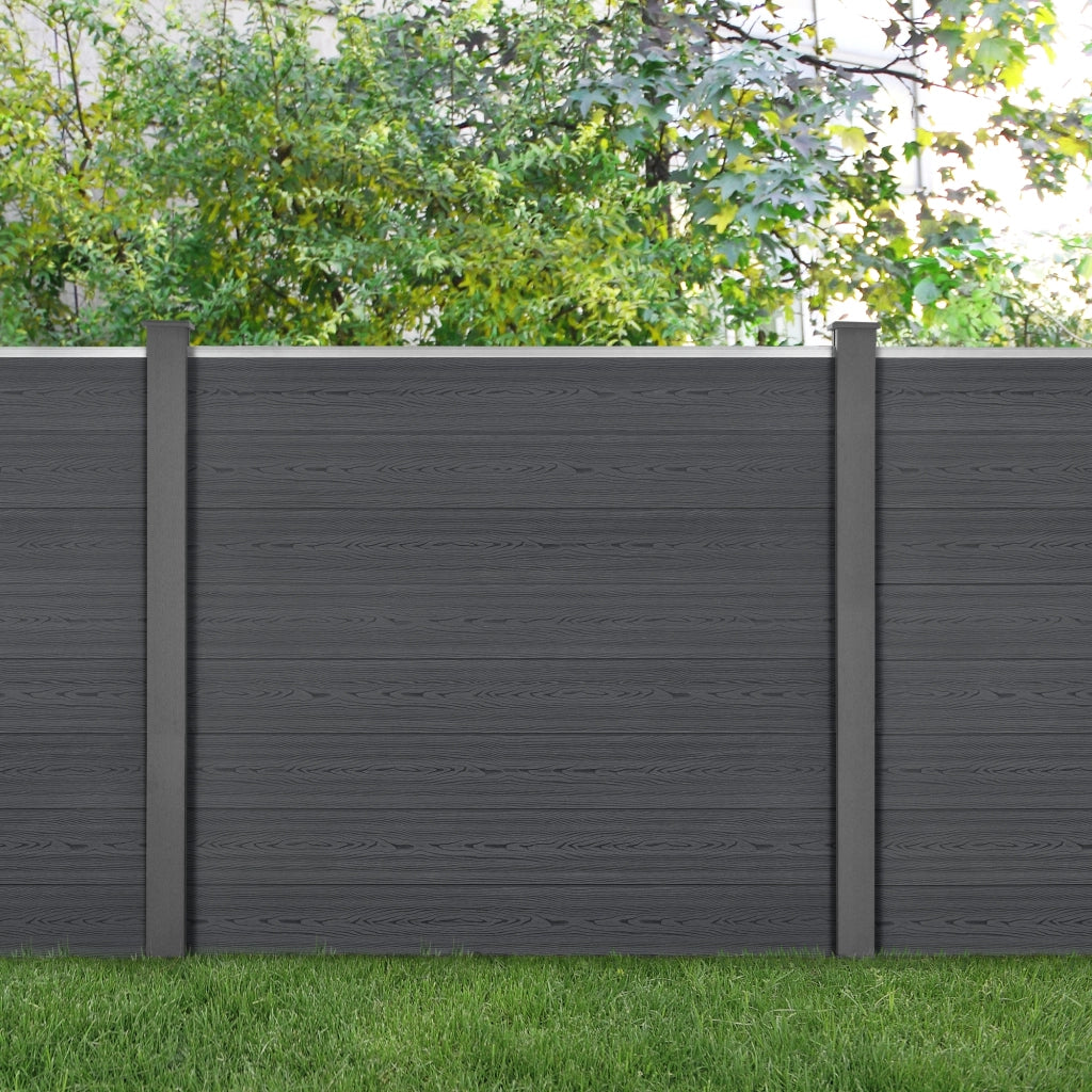 Recinzione in WPC per Giardino Staccionata Frangivista Alta 165 cm Lunga 314 cm Grigio NEU.HOLZ