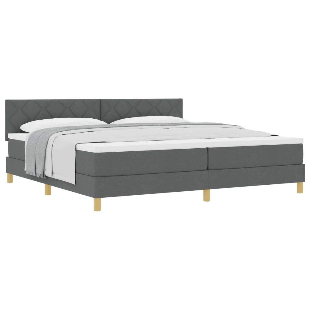 Letto a molle con materasso Grigio scuro 200 x 200 cm Tessuto 3339022