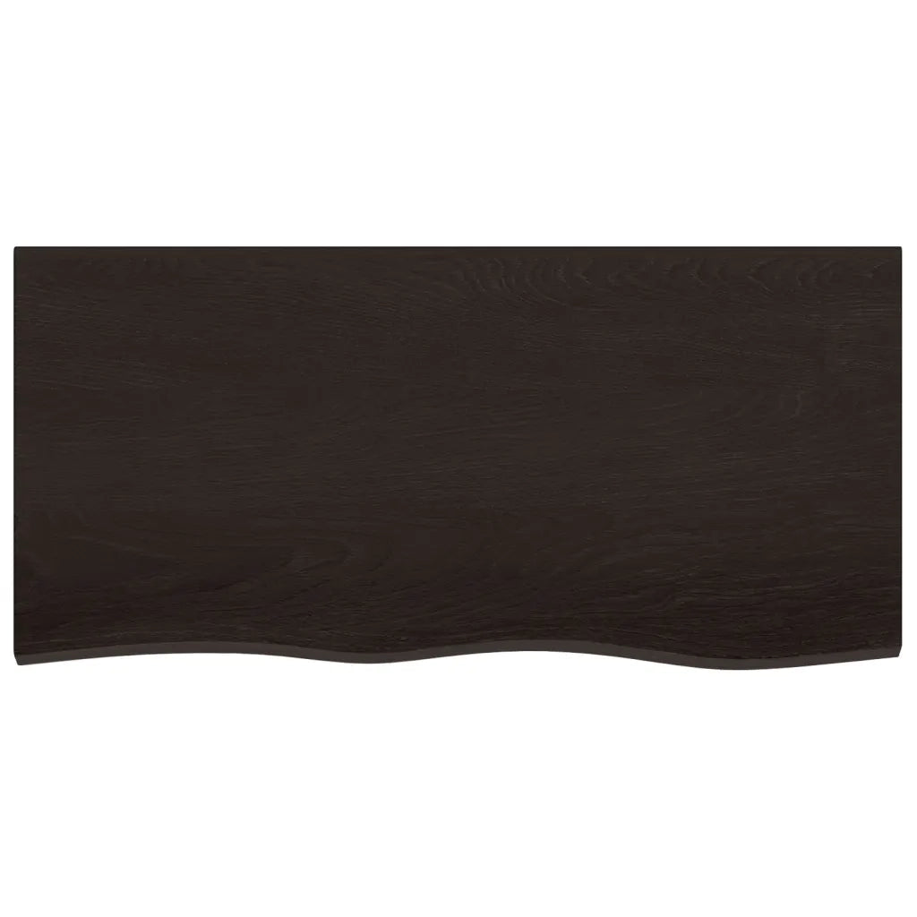 Piano Tavolo Marrone Scuro 100x50x2cm Rovere Massello Trattatocod mxl 120773