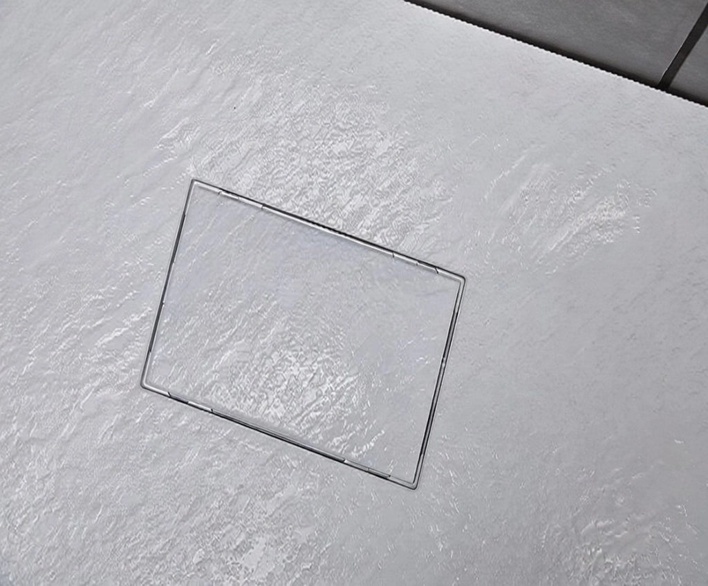 Piatto doccia in resina 80x100 cm SMC effetto pietra colore bianco CUBA
