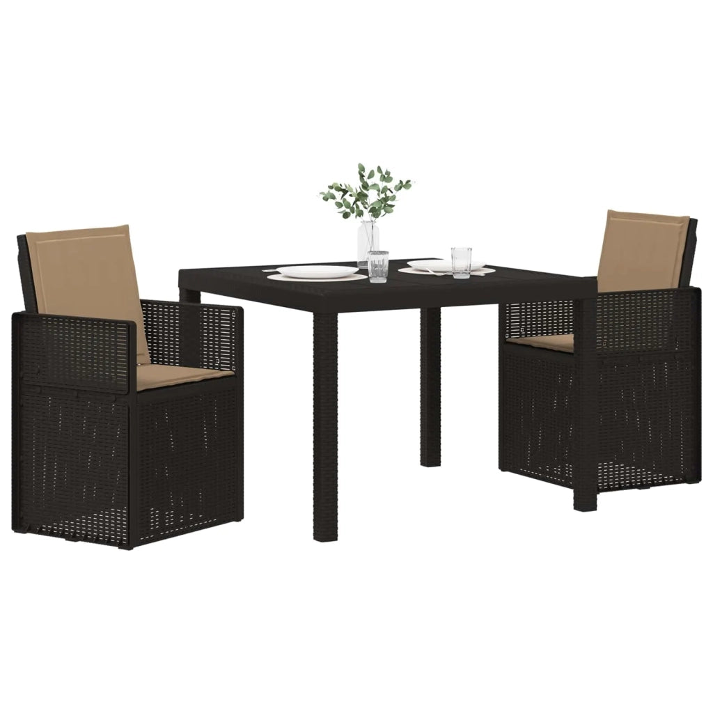 Set da Pranzo per Giardino 3 pcs Antracite e Tortora PP