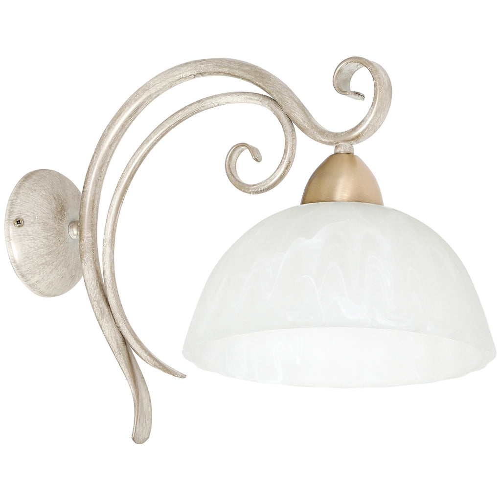 Applique Aurora crema con vetro patina oro E27 Luminex