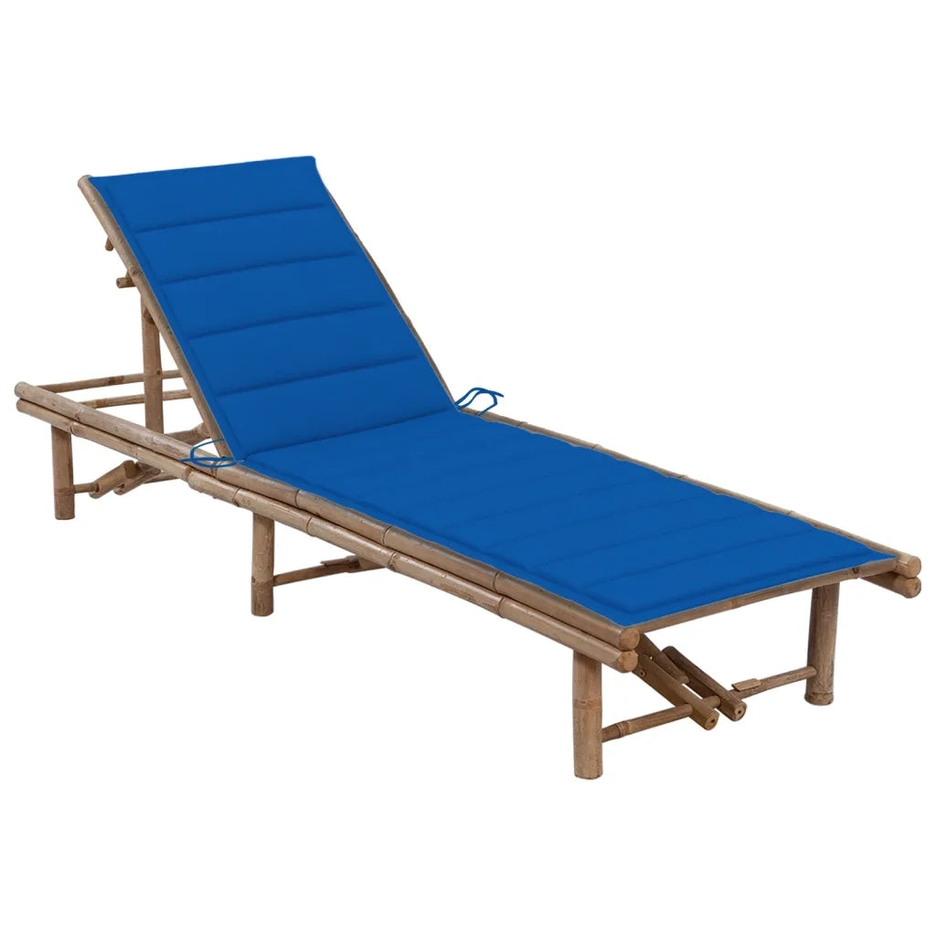 Lettino Prendisole da Giardino con Cuscino in BambÃ¹ cod mxl 67075