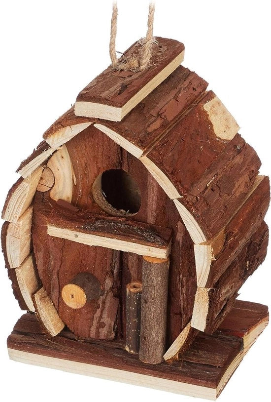 Casa ornamentale per uccelli in legno di pino, dimensioni: 145 x 105 x 75 cm, cassetto da appendere per decorazione esterna in stile naturale