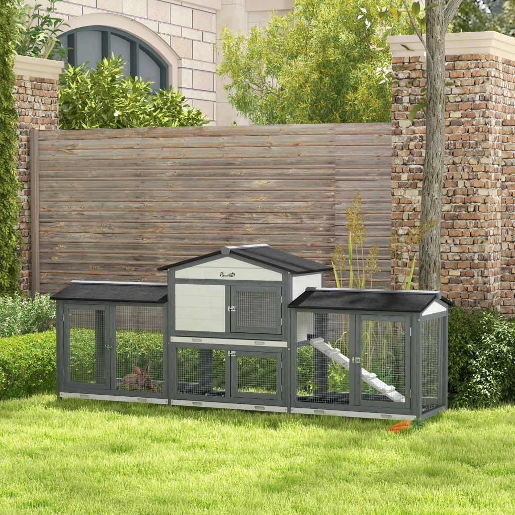 Recinto per Animali Domestici con Tettoia ¨C zephmum ¨C Grigio, Legno di Abete