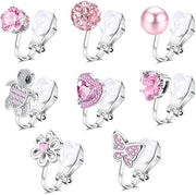 Orecchini clip-on per bambine ragazze - cuori fiori tartarughe - carini ipoallergenici - senza foro - orecchini clip per bambini - gioielli per bambine Unico misura
