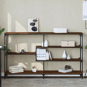 Tavolino Consolle-Tavolino da soggiorno-Tavolo Rovere Marrone 160x32x95 cm Legno Multistrato