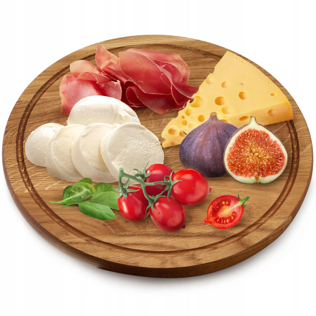 Vassoio da portata KADAX per snack, formaggi, pizze, piatto in legno, rotondo, 40 cm