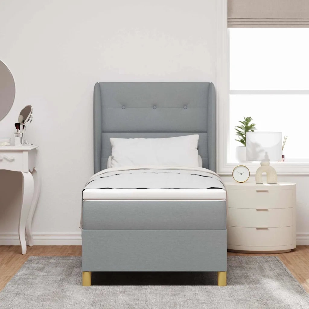 Letto con molle e materasso Grigio Scuro 90x190 cm Tessuto 3340739