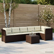 Divano da Giardino 6 Posti con Cuscini Aspetto Rattan PP 3444126