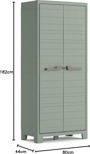 Armadio da Giardino 8 Ripiani 80x44x182 cm Keter Planet Outdoor Multispace Grigio e Verde