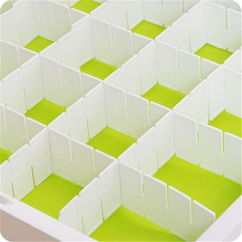 Set 2 Divisori Organizer 130x435mm Componibili per Cassetti in Plastica Verde