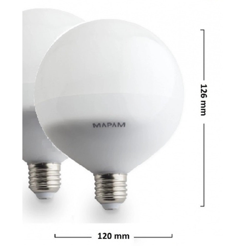 Trade Shop - Lampadina Led E27 Globo G120 20w Attacco Grande Sfera Palla Luce Naturale 4500k 00470 -