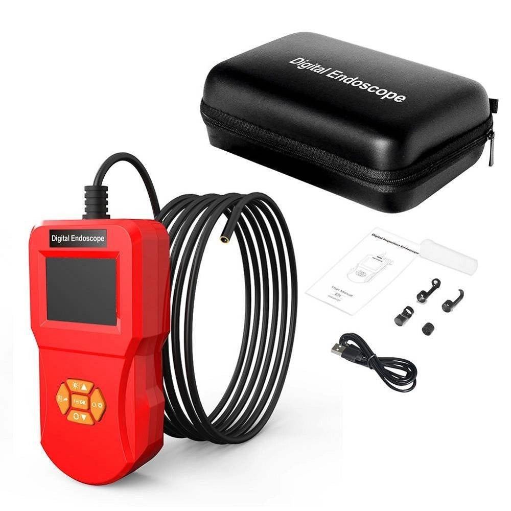 Trade Shop - Telecamera Con Monitor Endoscopica 3mt 8mm Flessibile Lcd 2.4" Ip67 -