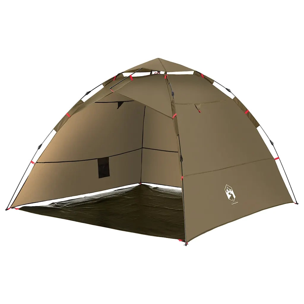 Tenda da Pesca 4 Persone-Tenda da campeggio Verde Oliva a Rilascio Rapido 364239