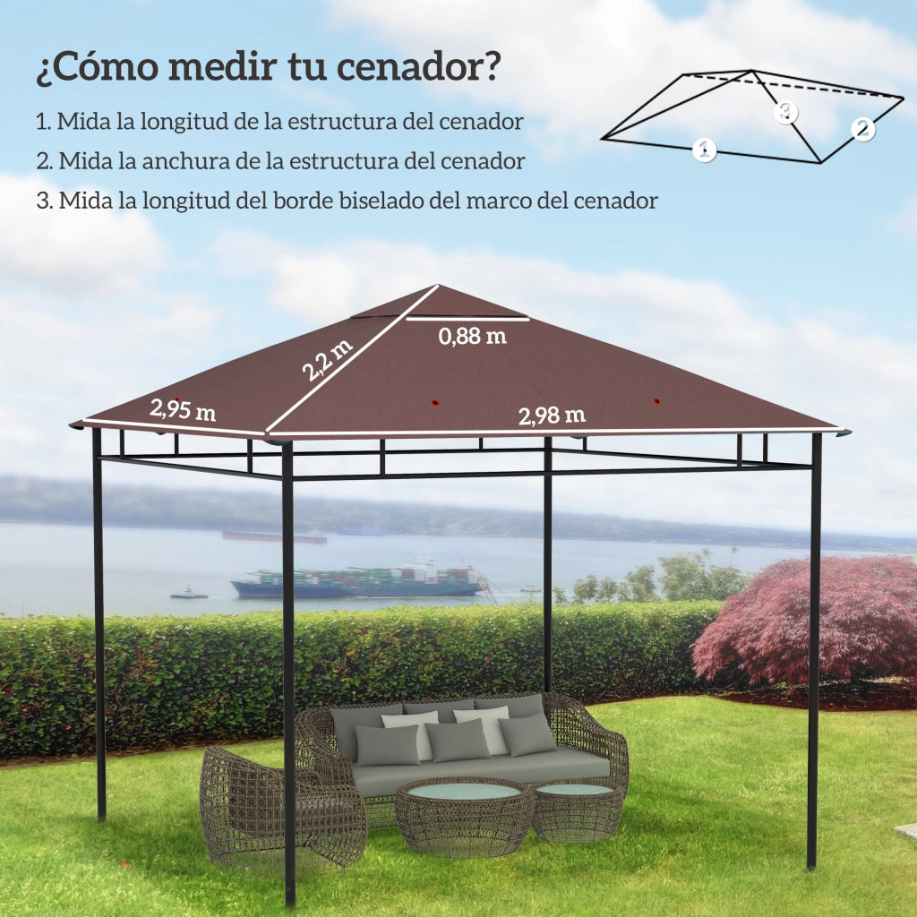 Tenda da giardino ¨C zephmum ¨C tessuto poliestere 180 g/m2 3x3 m marrone