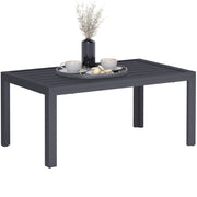 Tavolino da giardino rettangolare ¨C zephmum ¨C 101.5x61x46 cm, grigio, acciaio, legno