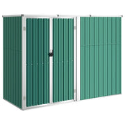 Capanno per Attrezzi-Casetta da Giardino Verde 225x89x161 cm in Acciaio Zincato