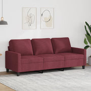 Divano a 3 Posti Rosso Vino 180 cm in Tessuto 359177
