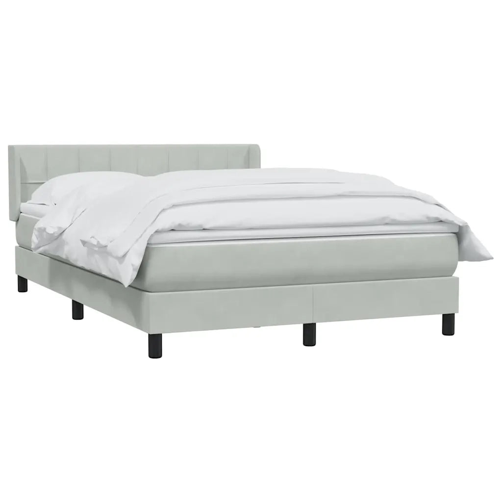 Giroletto a Molle con Materasso Grigio Chiaro 160x210cm Velluto 3318117