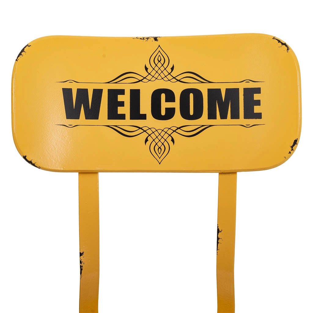 Sgabello in metallo giallo 46x100x40h cm