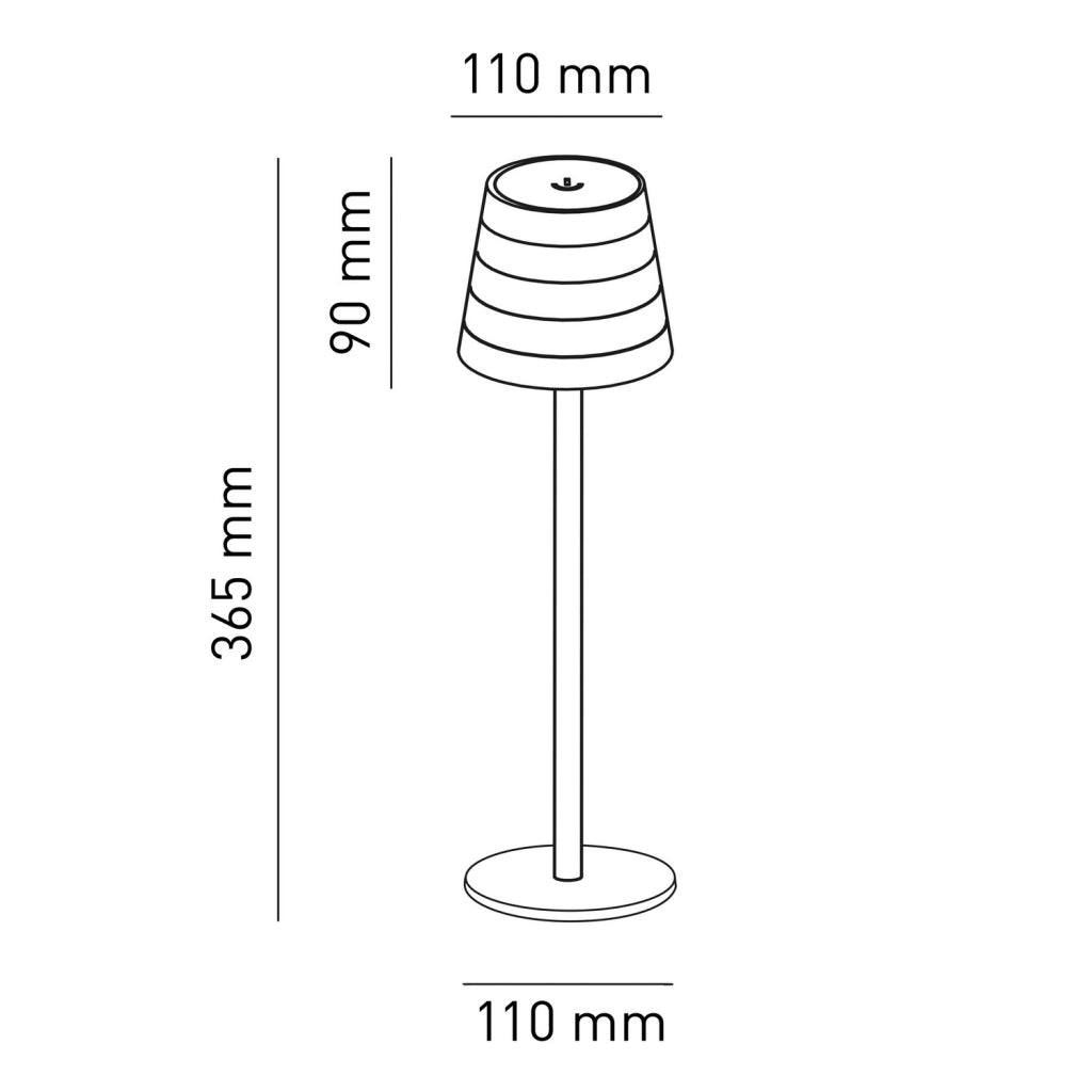 Lampada da tavolo led ricaricabile IP54 colore bianco mod. Maya
