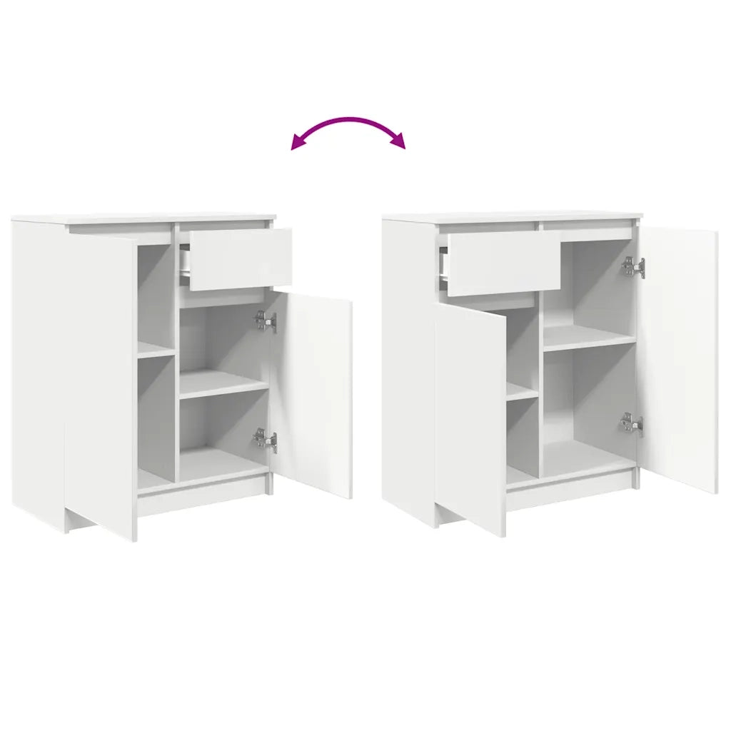 Credenza con Cassetto Bianco 71x35x84 cm in Legno Multistrato 861589