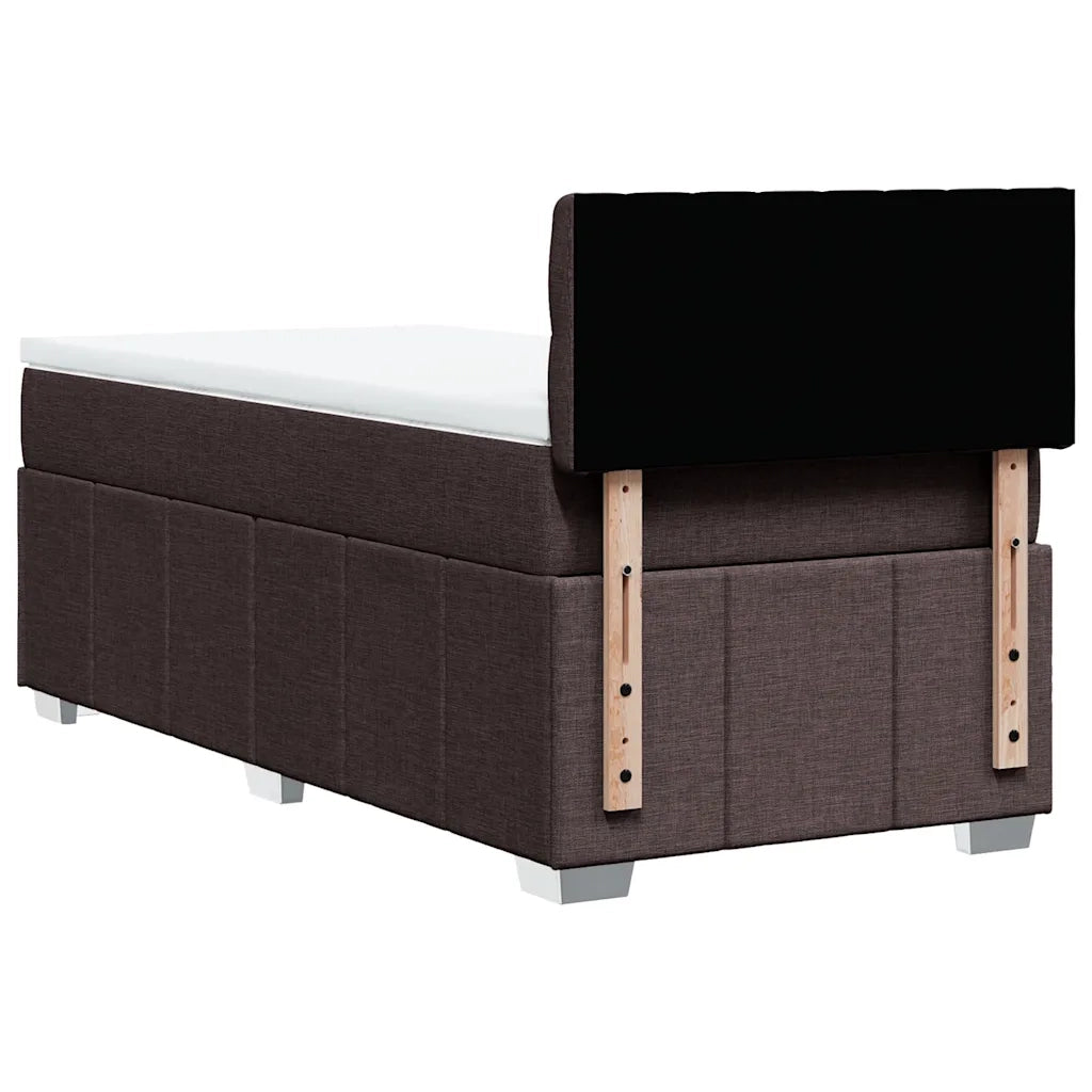 Giroletto a Molle con Materasso Marrone Scuro 90x200 cm Tessuto 3289261