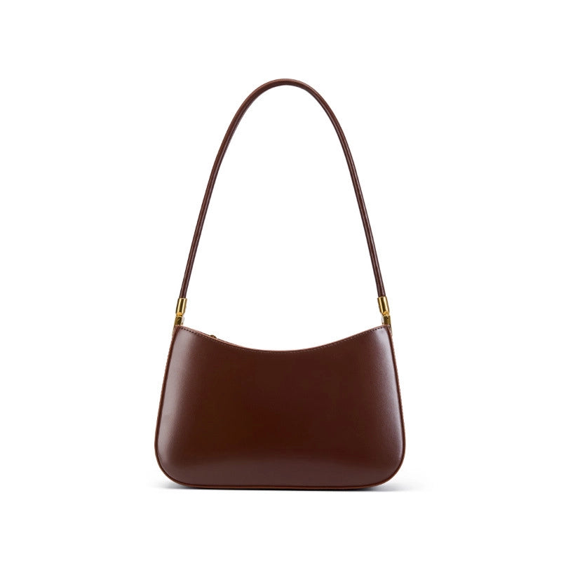 Borsa tote da donna in vera pelle, marrone