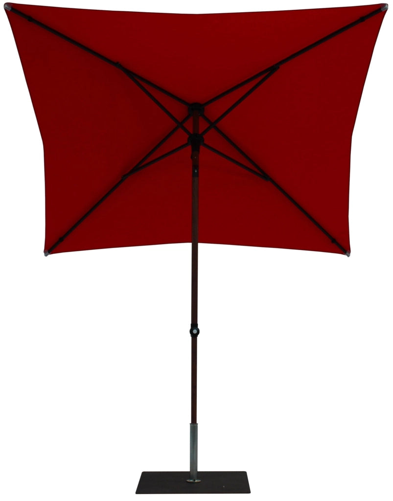 Ombrellone da Giardino 2x2 m Palo Ø38 mm in Alluminio Effetto Legno Tessuto Poliestere Trend Wood Rosso