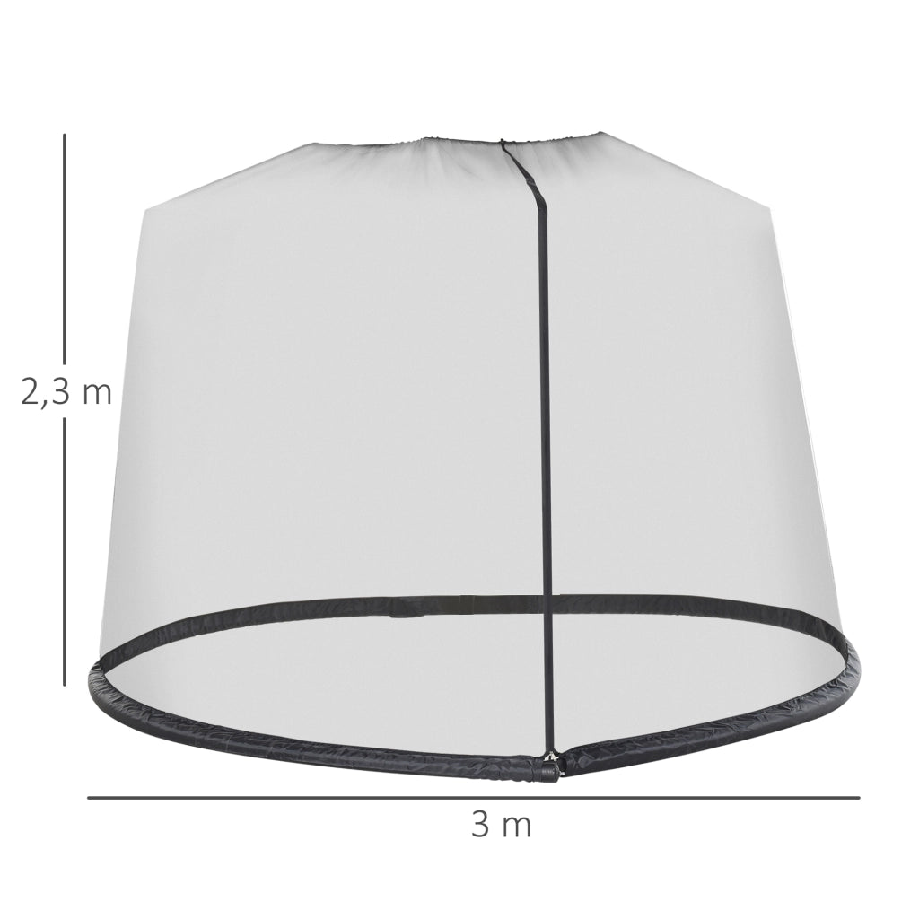 Zanzariera per Ombrellone 3 m ¨C zephmum ¨C Nero