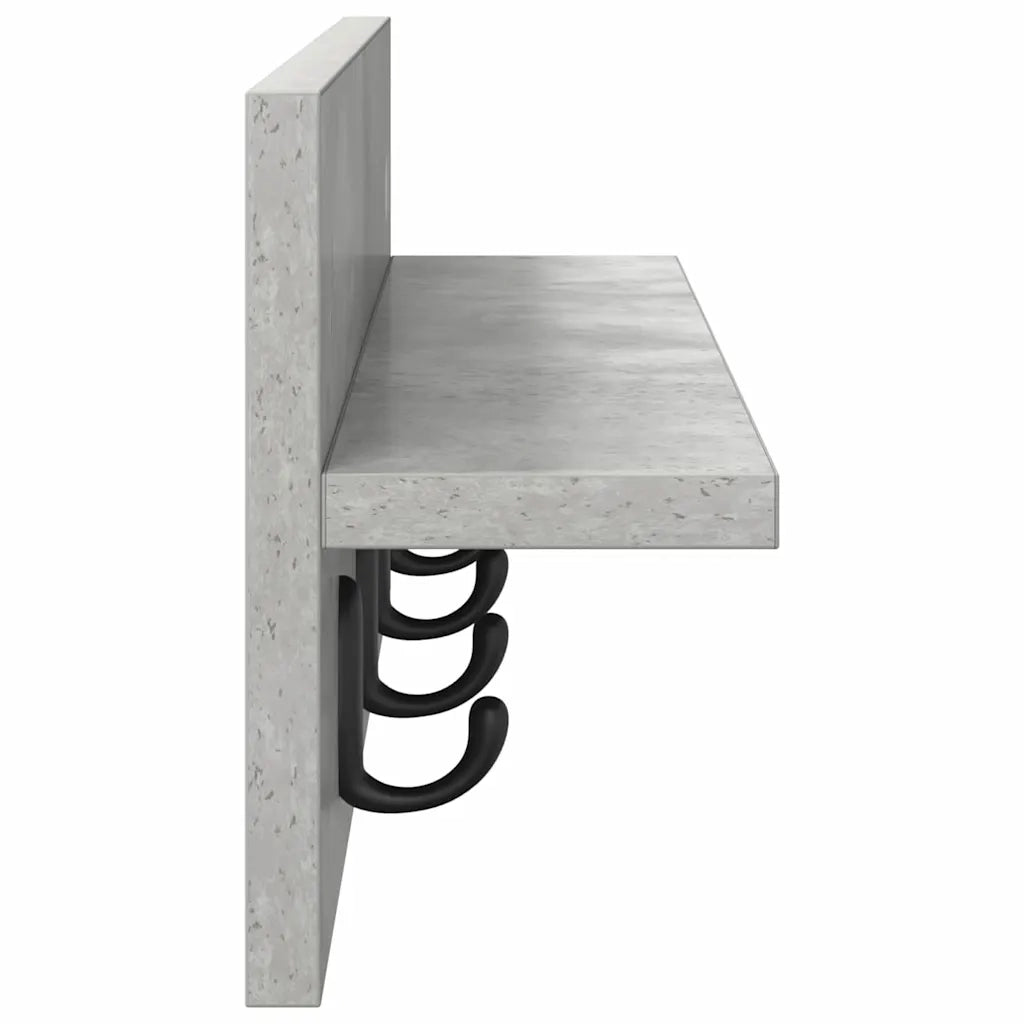 Appendiabiti a muro Grigio cemento 60 x 10,5 x 18 cm 874390