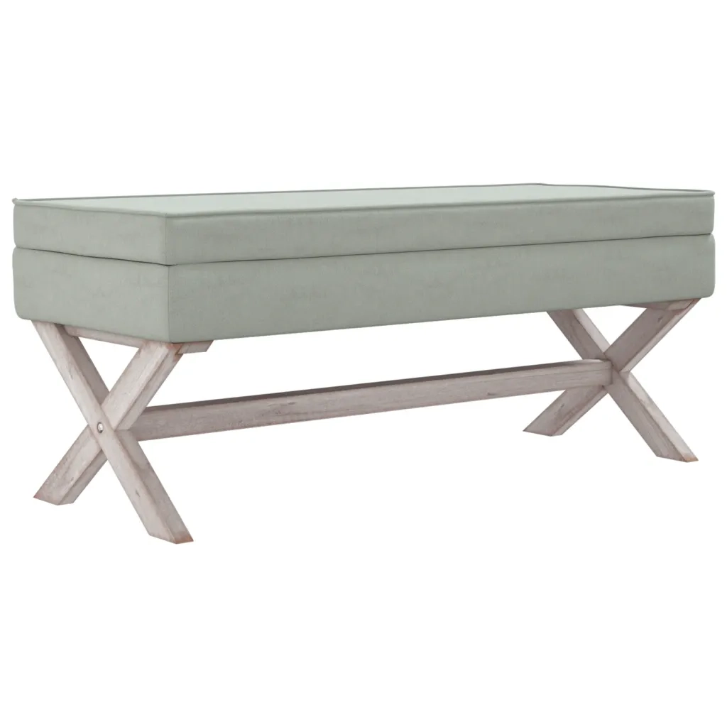 Sgabello Portaoggetti Grigio chiaro 110x45x49 cm in Velluto 344525