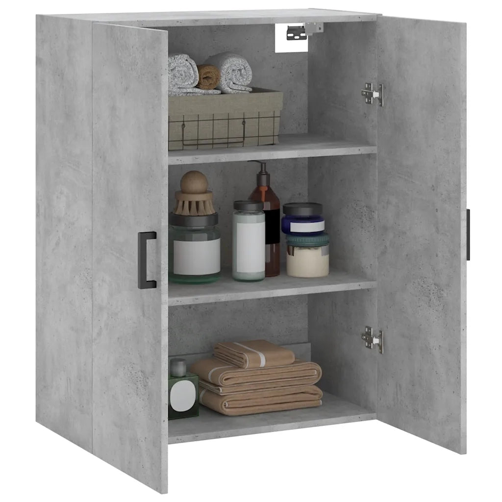 vidaXL Mobile a Parete Grigio Cemento 69,5x34x90 cm