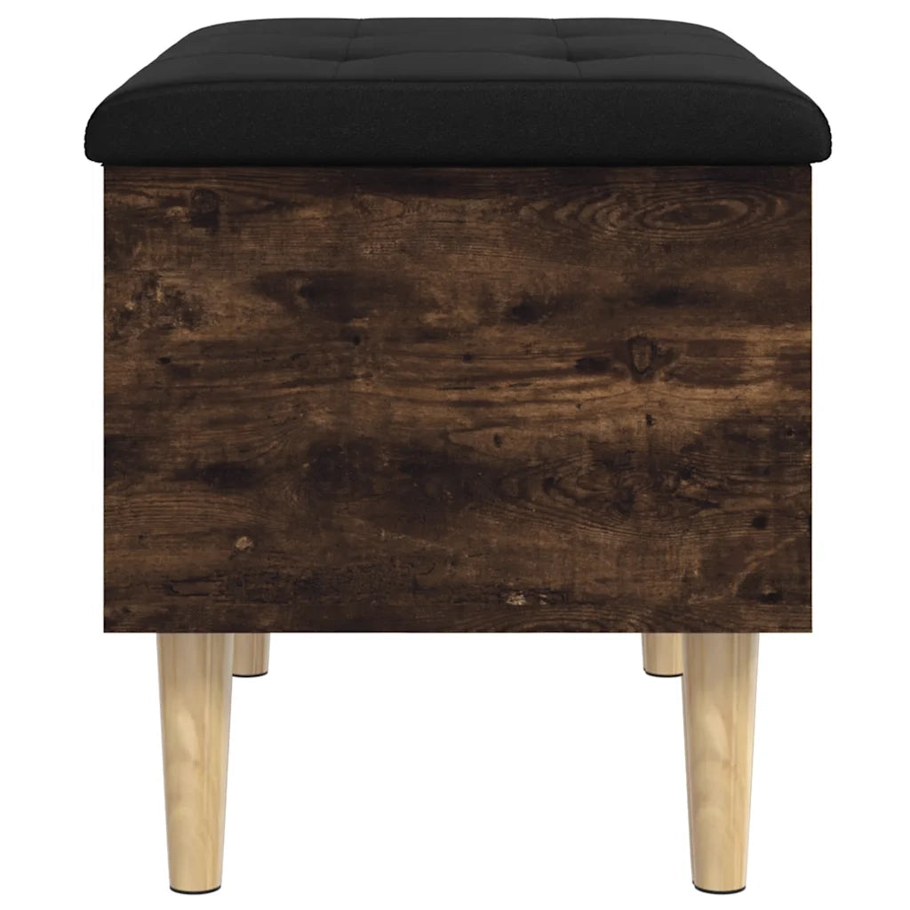 Panca Portaoggetti-Sgabello-Panca con Contenitore Rovere Fumo 62x42x46 cm Legno Multistrato