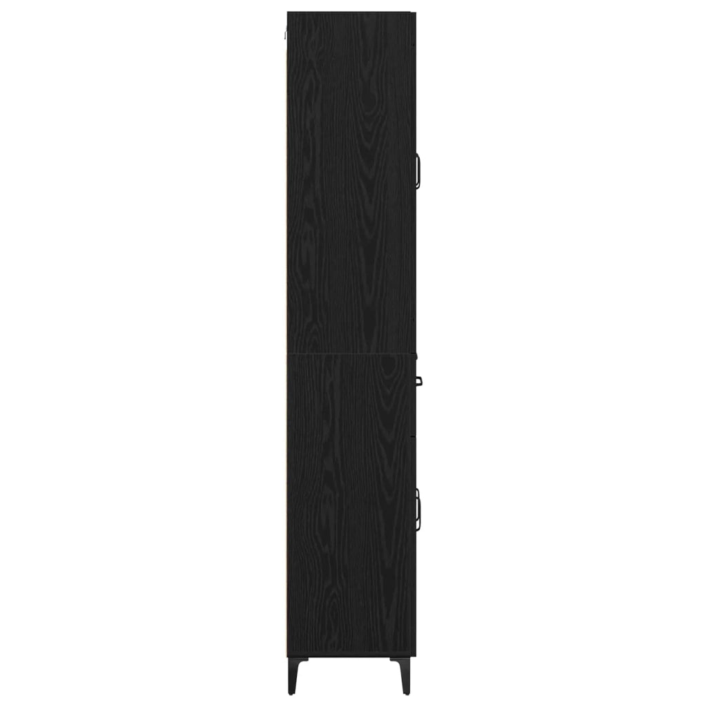 Credenza Rovere Nero 69,5 x 34 x 180 cm Legno multistrato