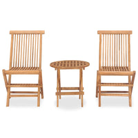 Set da Pranzo da Giardino Pieghevole 3 pz in Massello di Teak cod mxl 43478