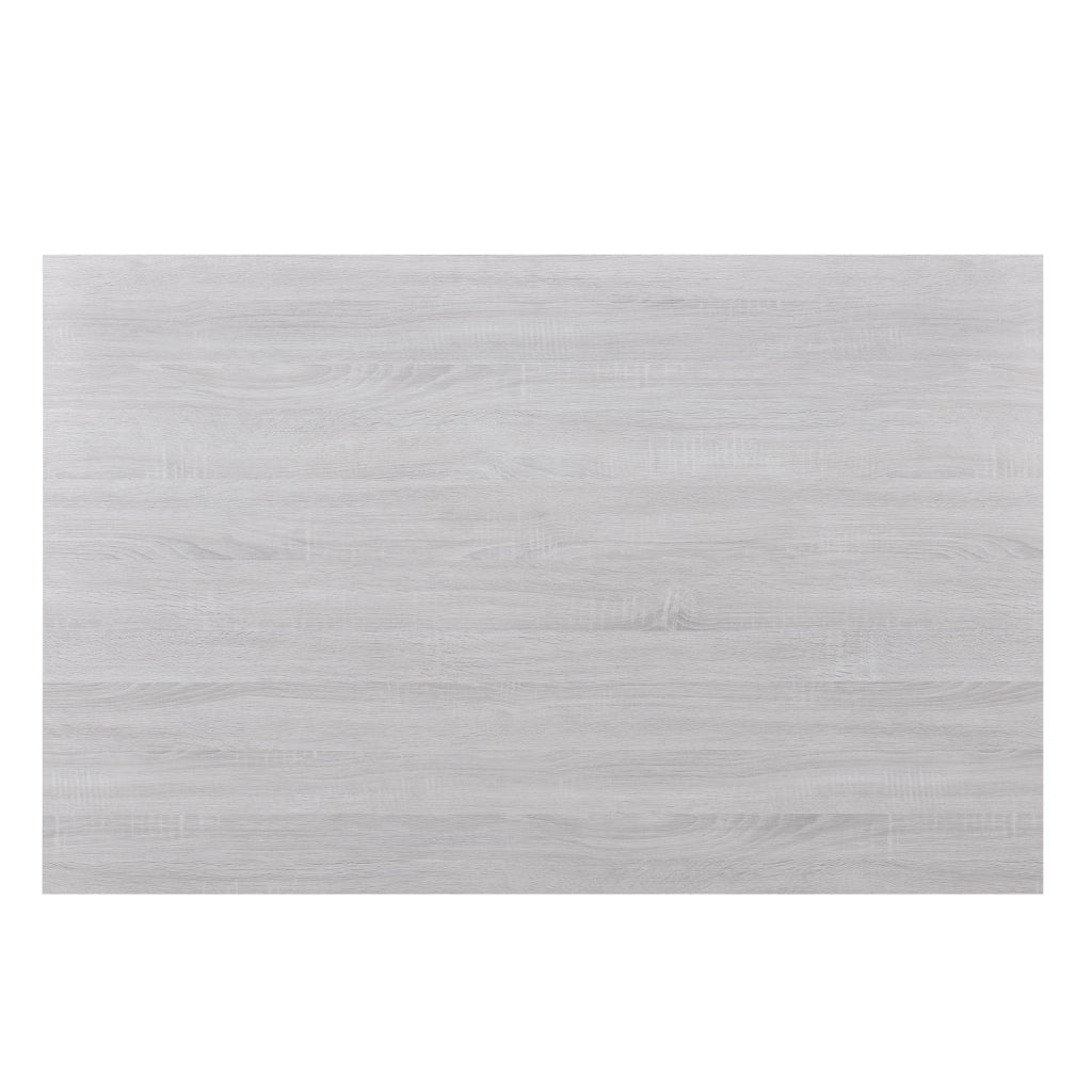Set da Pranzo Tavolo Rettangolare con 6 Sedie Imbottite - Effetto Rovere/Grigio [en.casa]