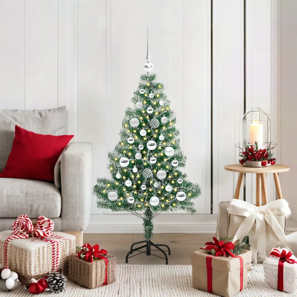 Albero di Natale Artificiale Imbiancato con Luci LED 120 cm 3396802