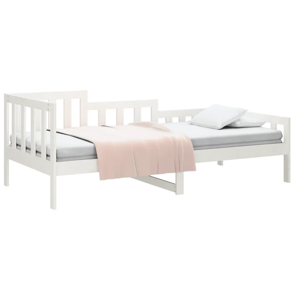 Letto singolo | Letto per adulti | Dormeuse senza Materasso Bianca 80x200 cm Legno Massello Pino