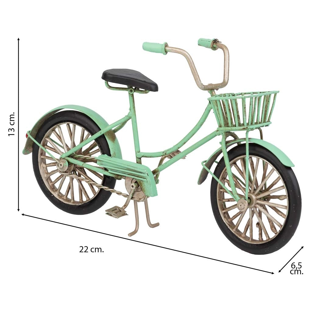 Bicicletta metallo verde 22x6,5x13h