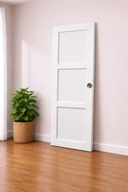 Porta scorrevole Korya bianca a 3 ante H204 x L73 cm, conchiglie GD MENUISERIES