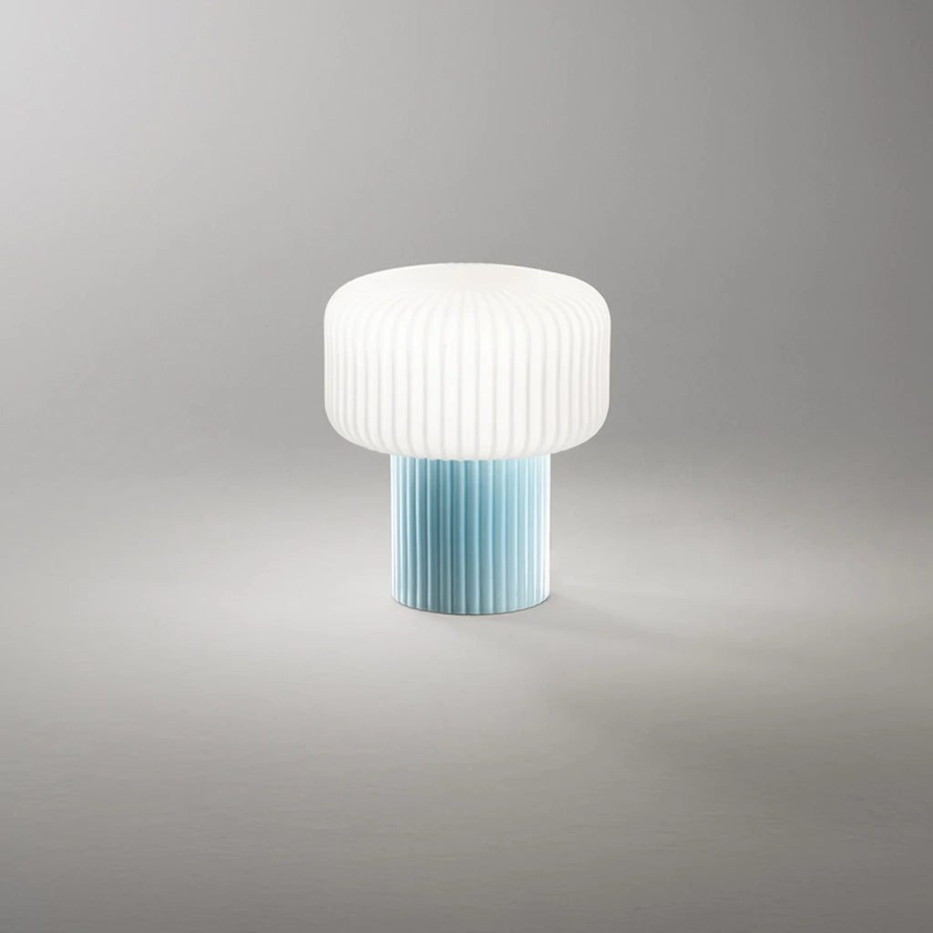 Lumetto Moderno Otty Ceramica Azzurro Vetro 1 Luce G9 Ip20