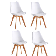 Kit 4 Sedie da Pranzo Poltrona in Pelle Ecologica e Legno Casa Ufficio Bar Bianco