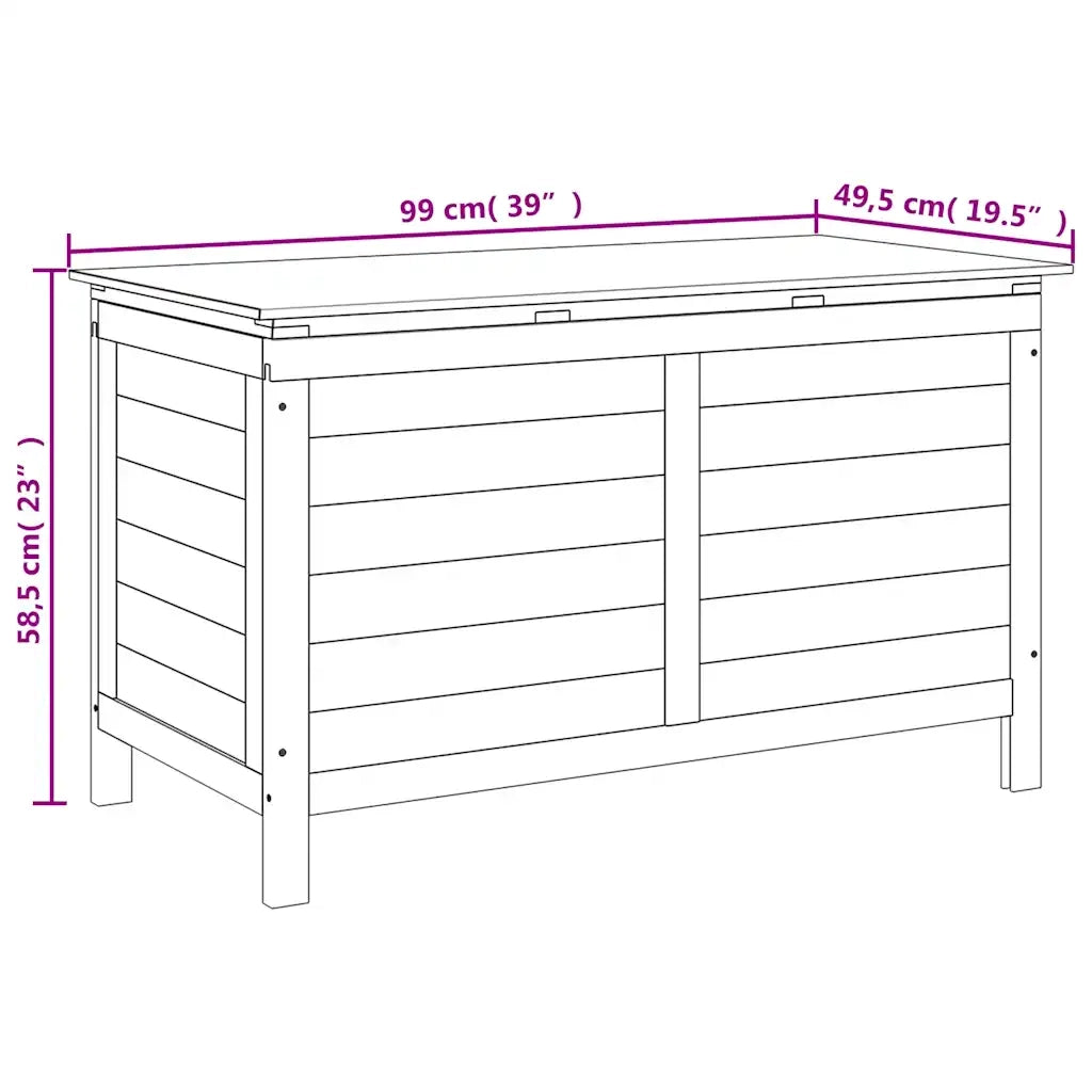 Contenitore da Giardino Antracite 99x49,5x58,5cm Massello Abete 364754