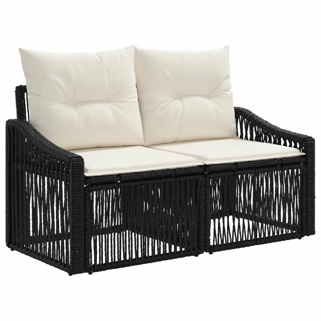 Set Divano da Giardino 8 pz Nero e Bianco Crema polyrattan 3437212