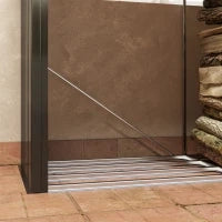 Legnaia con Struttura in Acciaio Galvanizzato e Base rialzata, 240x 86x160cm, Nero