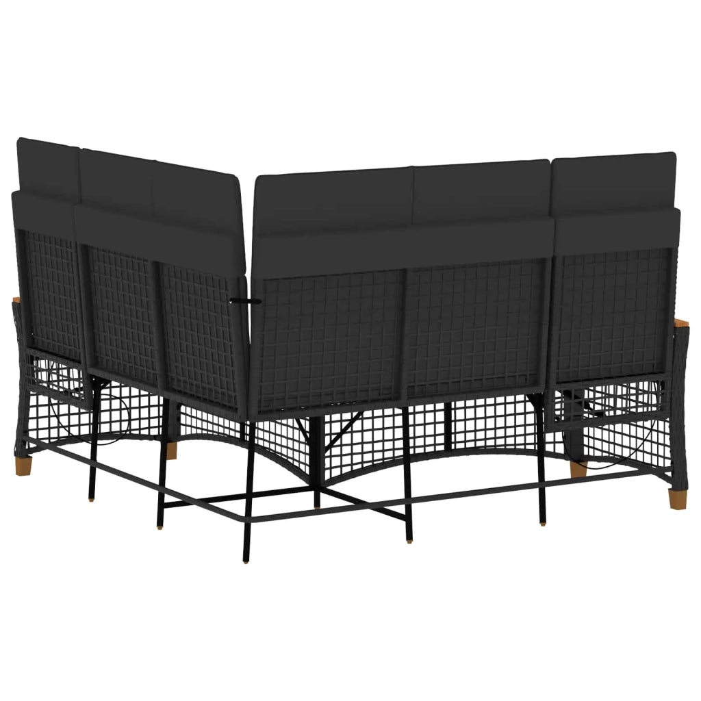 Set di Divani Recliner da Giardino Nero 164 x 164 x 112 cm 42026822
