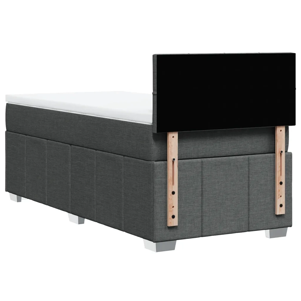 Giroletto a Molle con Materasso Grigio Scuro 90x190 cm Tessuto 3289224